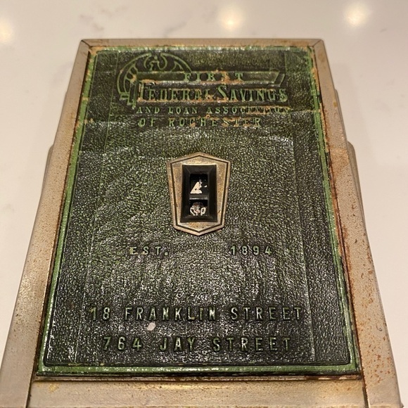 Vintage First Federal Savings Toy Coin Book Piggy Bank of Rochester USA TOY - Picture 6 of 14